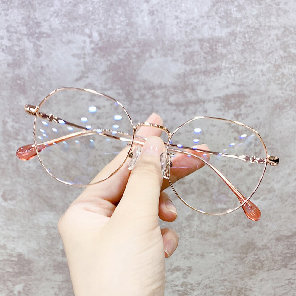 Metal Glasses Frame Adult Anti Blue Light Irregular Round Glasses Unisex Water Transparent Eyewear Frames