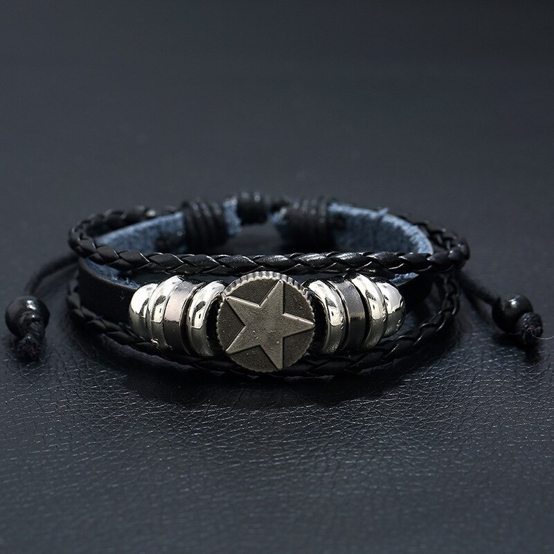Star Aankomst Toevallige Bruine Multilayer Touw Handnade Geweven Weave Vrouwen Lederen Mannen Armbanden Man Vrouw Retro Sieraden
