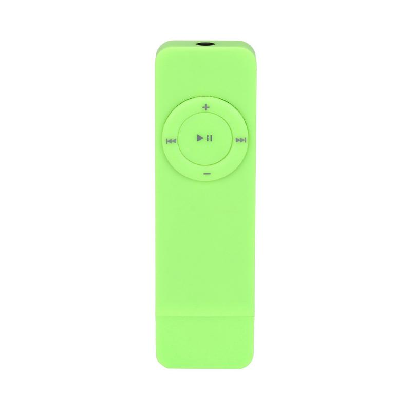 Reproductor MP3 deportivo en línea con USB, conciso de Control de pulsación de sonido sin pérdidas, reproductor de música portátil, compatible con tarjeta TF,: green