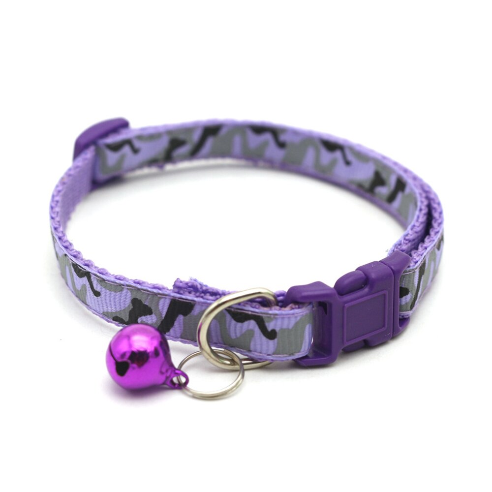 Chihuahua Cats Small Dog Collar Camouflage Pet Collar Adjustable Buckle Collars Anti-Lost Cat Puppy Pet Supplies: Purple