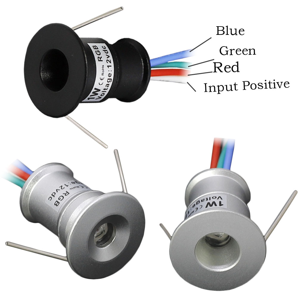 1w mini-spotlights rgb,  ip65 ktv-spotlights med led-lys, 12v takfocos-downlights, trappeskapspotlights med transformator, 220v ~ 265v