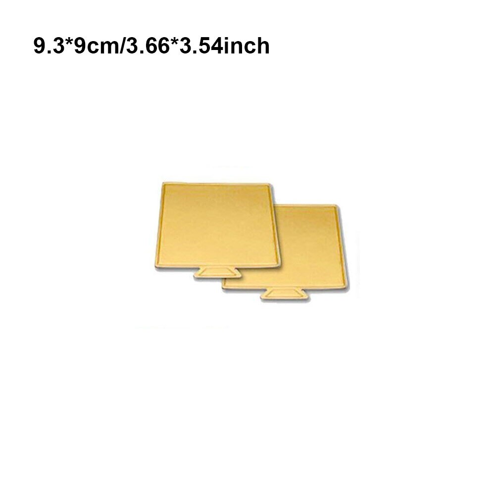 100 unidades/pacote bolo de papelão mini bolo placas cupcake sobremesa bandeja multi forma papel dourado base bolo pastelaria kit decorativo festa: D