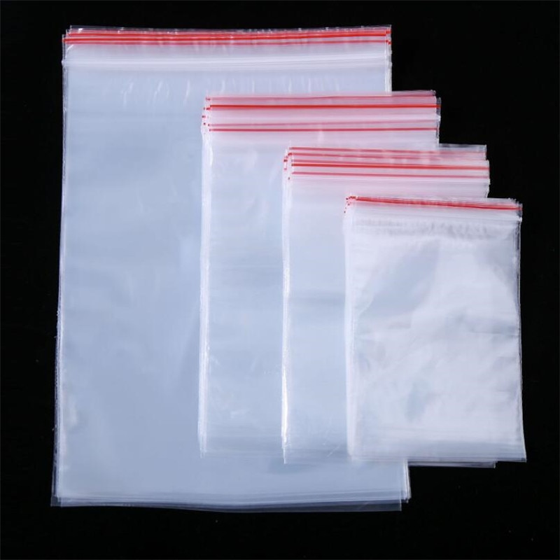100 Stuks Zip Lock Tassen Helder Voedsel Opslag Poly Pouch Pakket Kleine Sieraden Verpakking Hersluitbare Vacuüm Opbergtas Dikke Verse tas