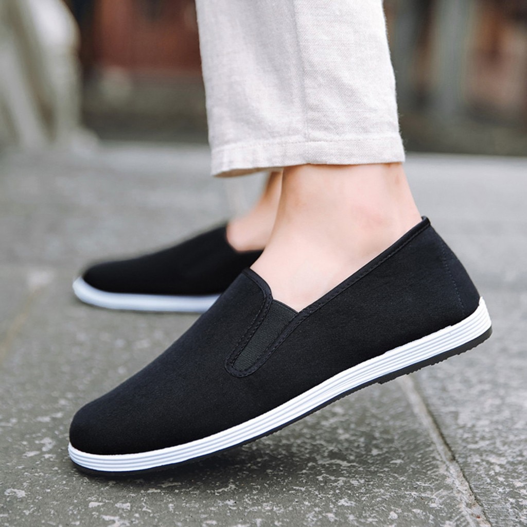 Mannen Jongens Casual Sneakers Outdoor Sport Wandelschoenen Ademend Effen Kleur Canvas Slip-On Schoenen Lichtgewicht Sneakers #3