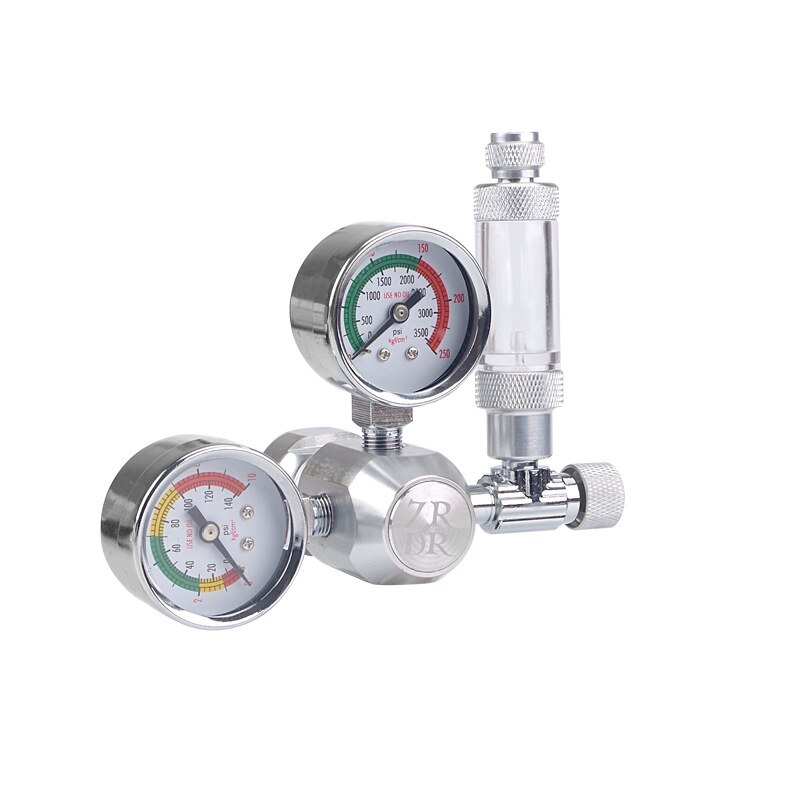 ZRDR/ Aquarium CO2 Regulator with Check Valve Bubble Counter Magnetic Solenoid Valve Aquarium CO2 Pressure-reducing Valve: D01-14 / W21.8