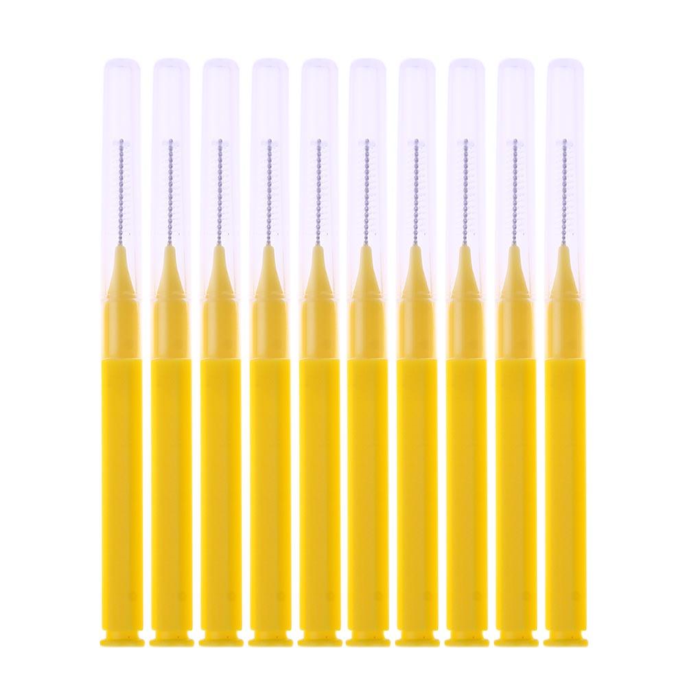 Interdental Brush 8pcs/Pack I Type Interdental Brush Dental Cleaning Brush Massage Toothpick Cleaning Dental Brushes Teeth Care: Yellow
