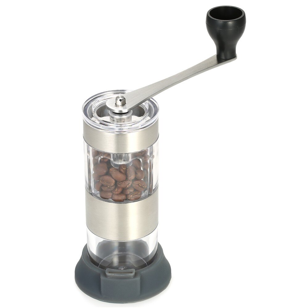 Portable Manual Coffee Grinder Coffee Bean Mill with Ceramic Grinding Core Brush and Spoon Kitchen Tool