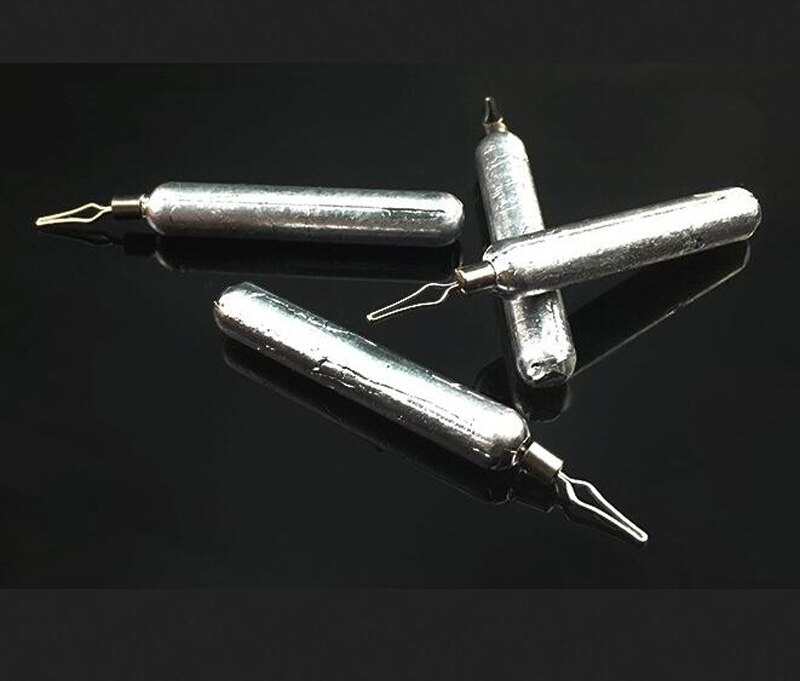 Posidon, 10 unidades/lote, 5g/7g/10g/12g/15g/18g, plomadas de plomo de caña larga, pesas de tiro dividido, peso de equilibrio, plomadas giratorias de plomo para pesca