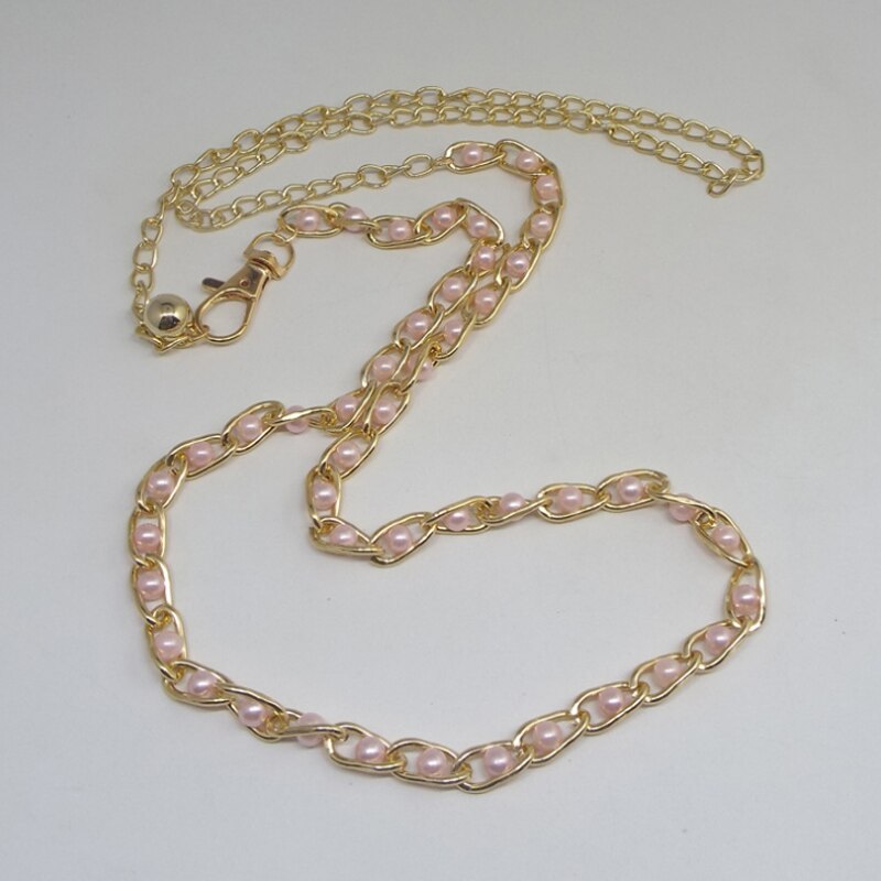 Ladies Metal Adjustable Thin Ladies Waist Chain Women Strap Dress Belt Pearl Decorative Clothes Accessories