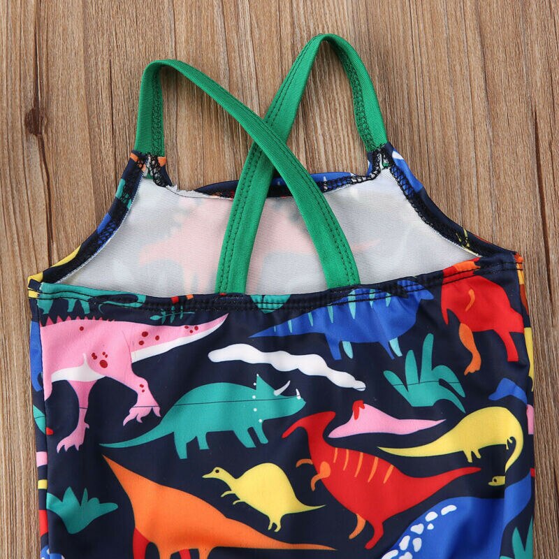Baby badetøj børn baby piger småbørn dinasour badedragt i et stykke badetøj badedragt bikini tankini svømmekostume 0-24m