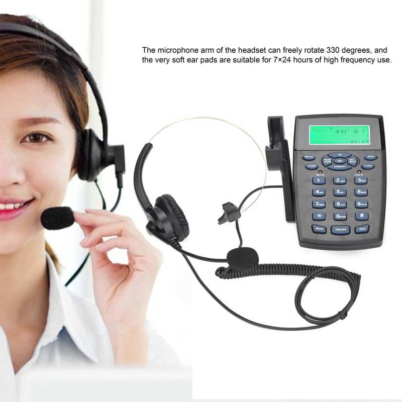 HT820 Call Center Bedrade Telefoon Headset Met Omnidirectionele Microfoon Headset Voor Office/Home Telefoon Set Met Headset