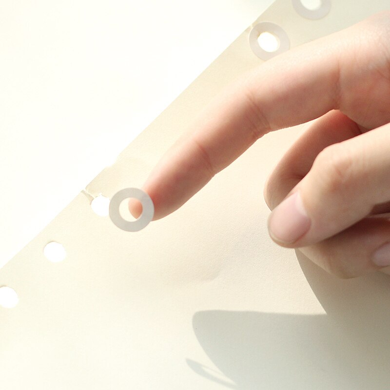 Yoofun 4 sheets/pack White&Transparent Loose-leaf hole repair sticker Binder Rings Hole Stickers Seal Stickers Paper Label
