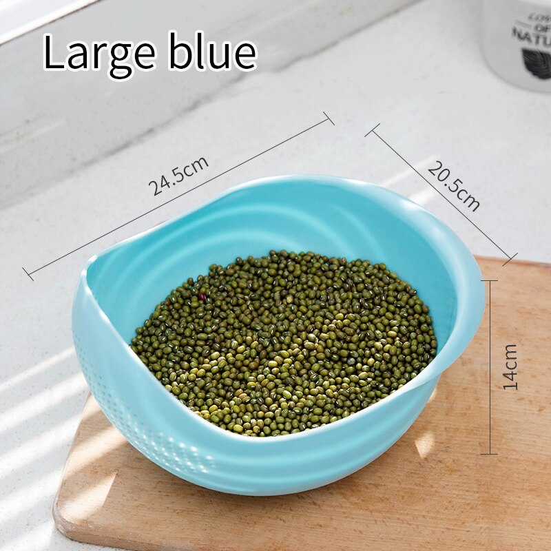 Peas Filter Food Grade Plastic Rijst Wassen Filter Afvoer Opslag Dik En Duurzaam Groen Roze Filter Cleaning Tool: Big blue