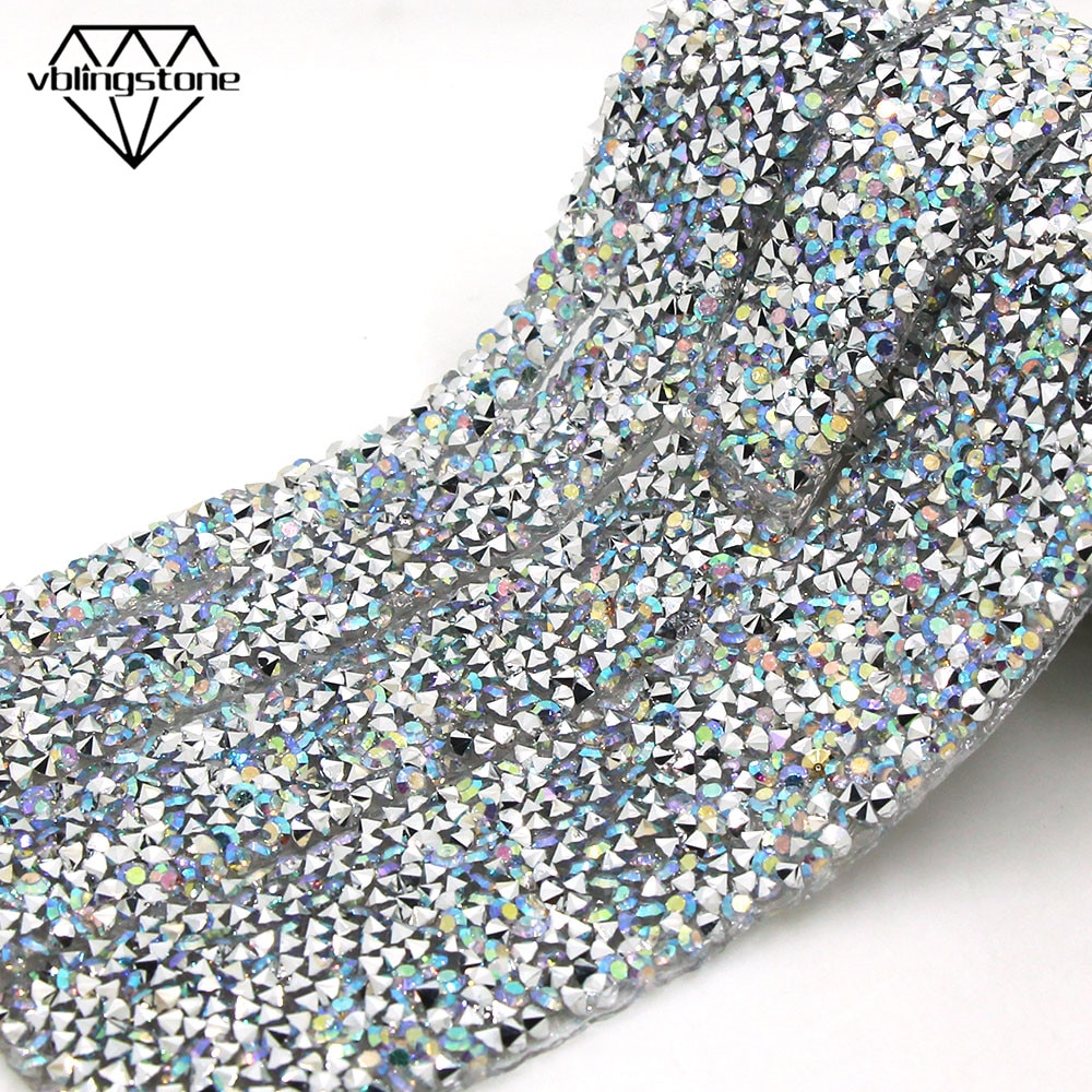 Ab Rhinestone Trim 1 Yard Mix Maat Rhinestone Crystal AB Trim Hars Ho... – Vicedeal