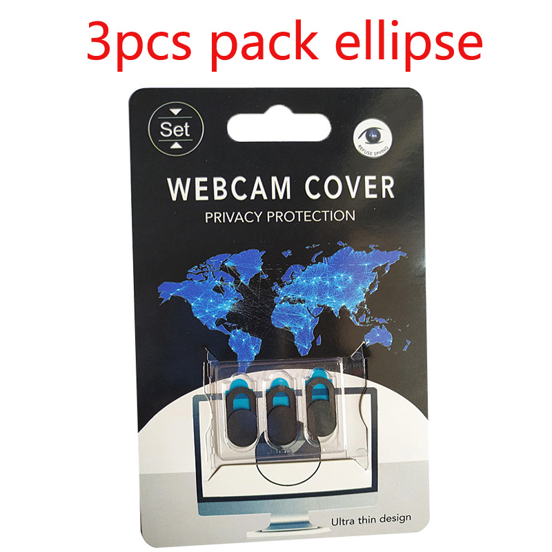 Universal WebCam Cover Ultra Thin Shutter Slider Camera Lens Cover For Web IPhone Macbook iPad Laptops Privacy Sticker: 3pcs pack Black