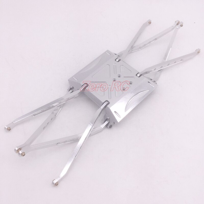 1/10 SCALE AXIAL WRAITH FULL ALUMINUM SKID PLATE WITH 8 SUSPENSION LINK ARM (SILVER)