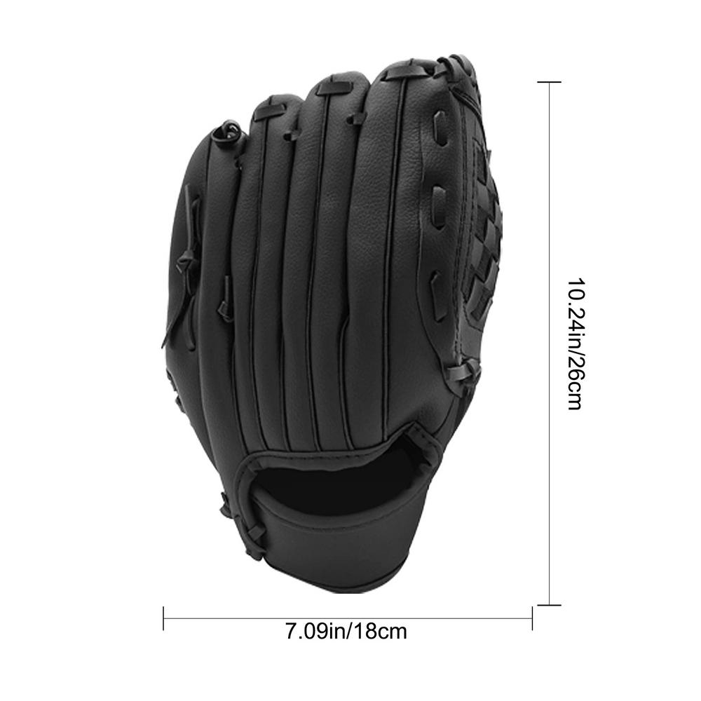 Guanto da Baseball per sport all'aria aperta attrezzatura da pratica per Softball 10.5/11.5/12.5 pollici mano sinistra per bambini/adulti uomo donna allenamento: Black