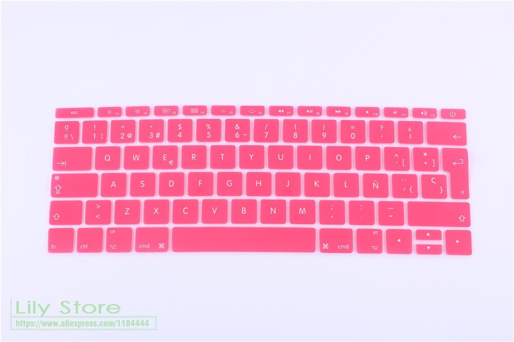 Silicone Keyboard Cover for MacBook 12" A1534 & MacBook Pro 13" A1708 - Ultra-thin Dustproof & Waterproof Skin: Pink