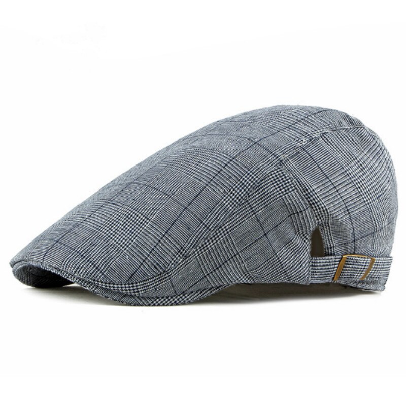 Gorro de pico de pato a cuadros, gorra de hiedra de Golf a rayas Vintage, algodón Retro Gatsby, Boina de Tweed, sombrero de Peaky Blinders, sombrero de pico para Newsboy