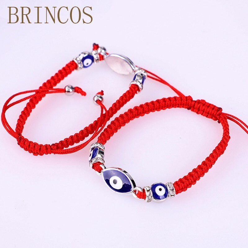 Bracelets bohémiens pour femmes, nœud coulissant fait à la main avec corde tressée rouge, perles, breloques en cristal, cœur, accessoires de , amis