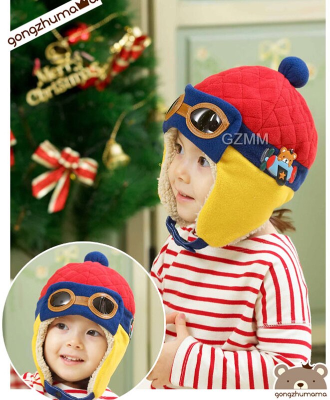 ¡Nueva ! Gorro de Aviador bonito grueso y bonito para niños de otoño e invierno