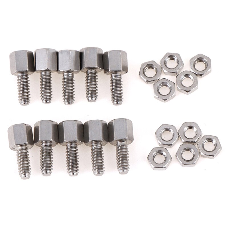 10Sets 5+7mm Header Plate Bracket Stud Bolt & Nut Nuts Screw D-Sub VGA DB9 DB15 DB25 RS232 COM Serial