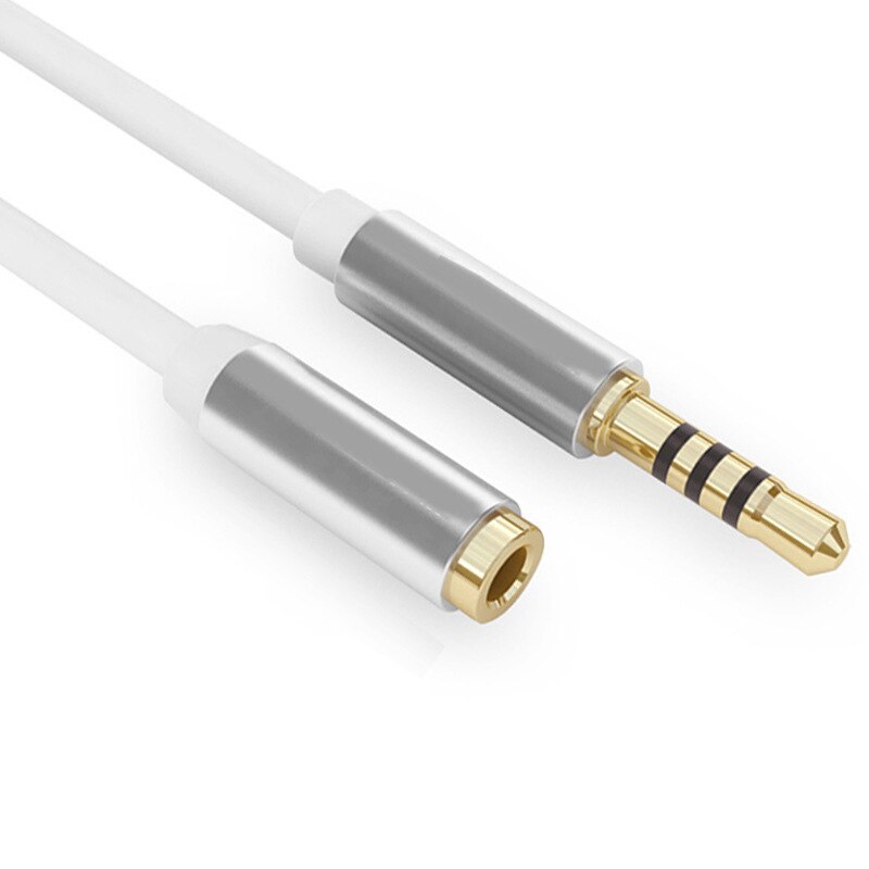 3.5Mm Jack Aux Audio Man-vrouw Verlengkabel Met Microfoon Stereo 3.5 Audio Verlengkabel Compatibel Voor Pc hoofdtelefoon: White / 3m