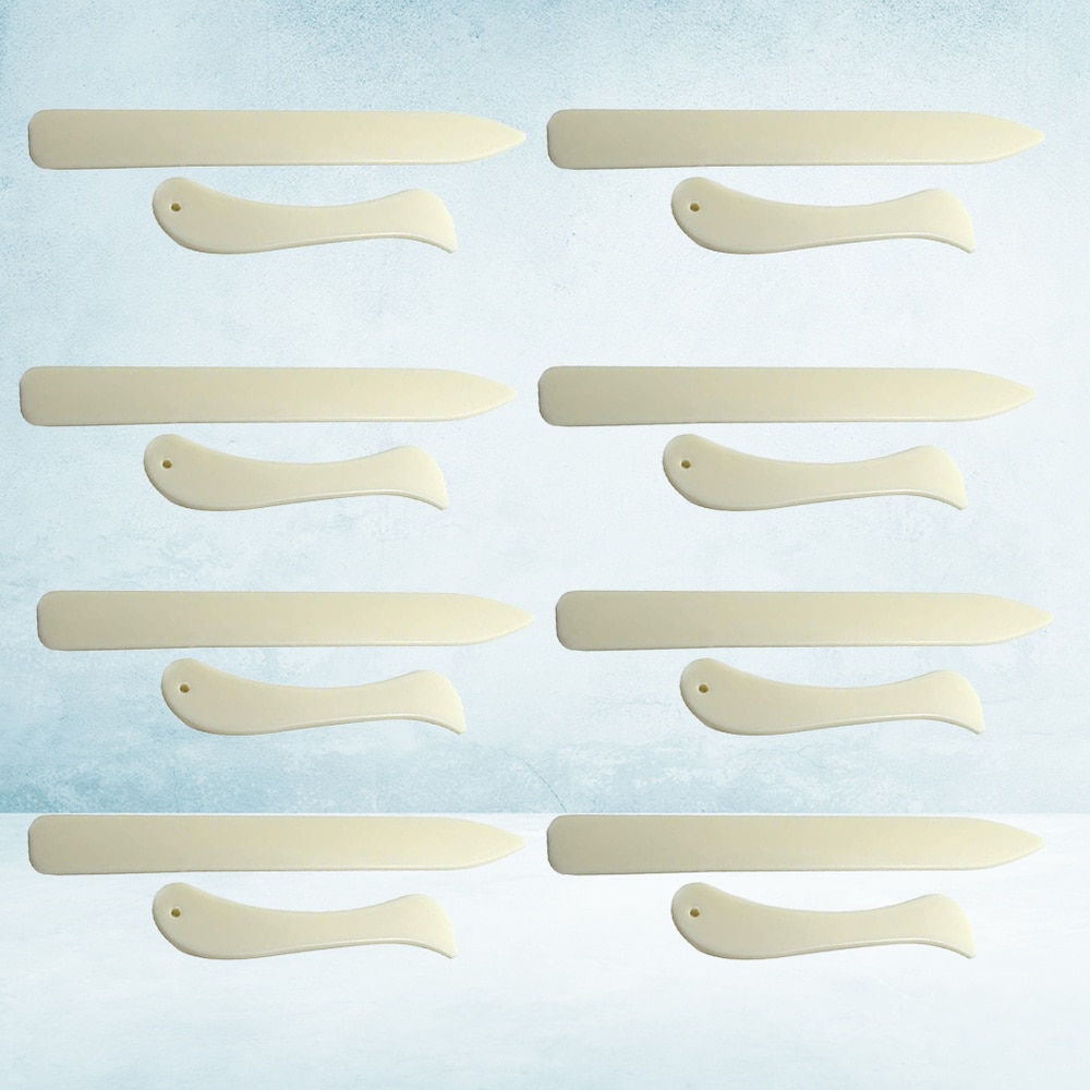8Pcs Plastic Letter Opener DIY Scrapbooking Supplies Origami Tool Paper Creaser Set Imitation Cattle Bone Card Making Tool (Long