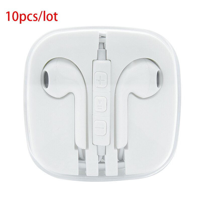 10 pieces/lot For s6 Earphone in-ear earpiece with microphone for MP3 MP4 iPhone 5 6s Samsung Galaxy S7 S6 Edge for s8 earphone: 10pcs 3.5mm white