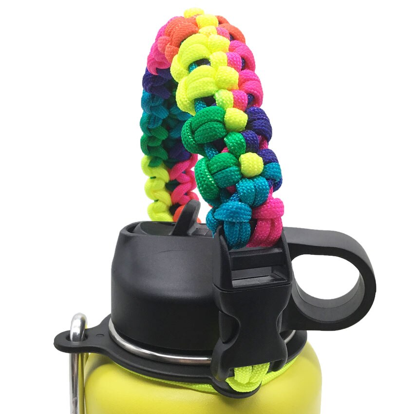 Paracord Handle Strap Cord with Safety Ring and Carabiner for Hydro Flask Wide Mouth Water Bottle for Hiking Camping Walking: 14
