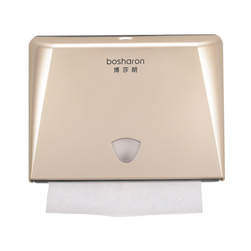 Z folde papirhåndklæder dispenser tissue box holder vægmonteret abs plastik køkken tilbehør hvidguld sølv sort: Gylden