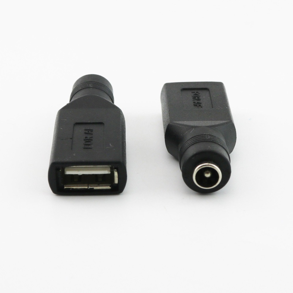 20x USB 2.0 A To 5.5mm x 2.1mm Female Jack DC Power Converter Charger Adapter Connector Straight Black