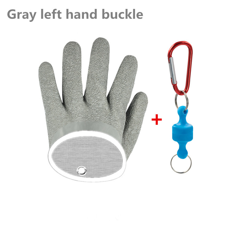 Vissershandschoenen Vangen Vis Antislip Duurzaam Gebreid Lange Vinger Waterdicht Werk Snijbestendig Handschoensluiting Links Rechts Kleding Bescherm de hand: Rood