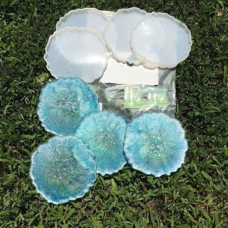 Hartvorm DIY Craft Siliconen Vorm DIY Hars Onderzetters Batto 4 Stuks Siliconen Onderzetter Hars Gieten Mal Maken, Onderzetter Epoxy Ambachtelijke Doe-het-zelf Cadeau Idee Knutselen Epoxy Hars Mal