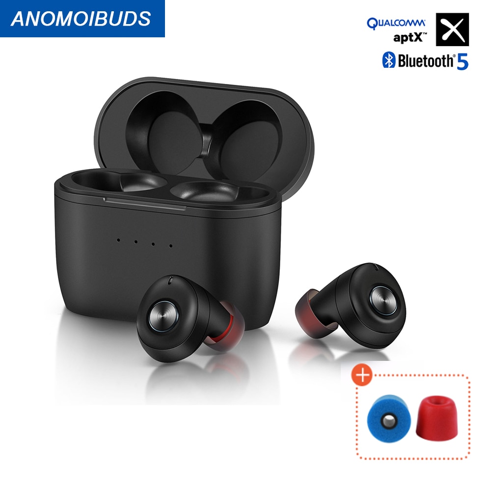 Anomoibuds Qualcommchip Aptx Tws słuchawki bezprzewodowe Bluetooth V5.0 słuchawki sportowe redukcja szumów z 2 mikrofonem