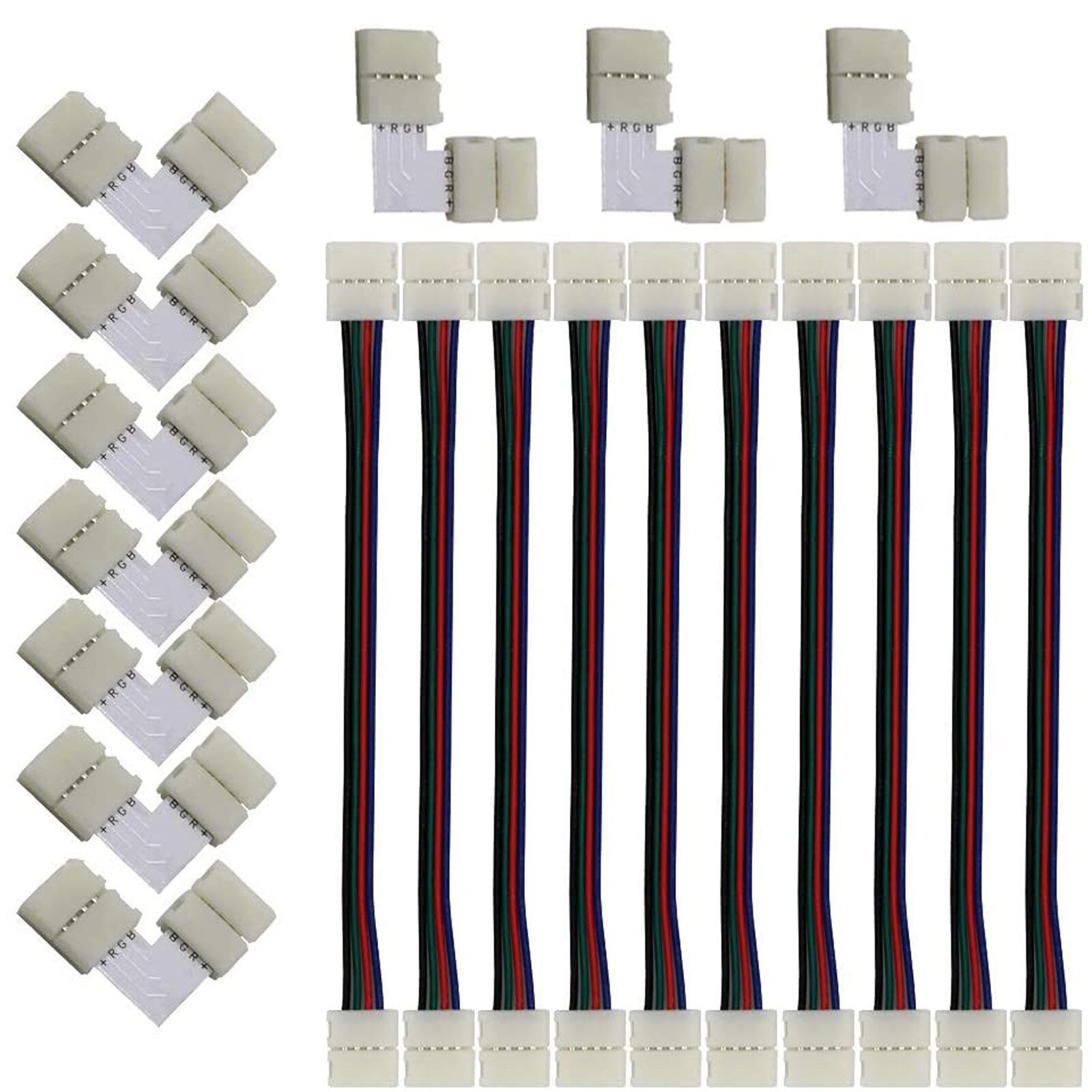 10Pc 4-Pin Led Strip Connector Kit Met T-Vormige L-Vormige Strip Jumpers Led Strip licht Draad Verbinding Terminal Splice # Yj