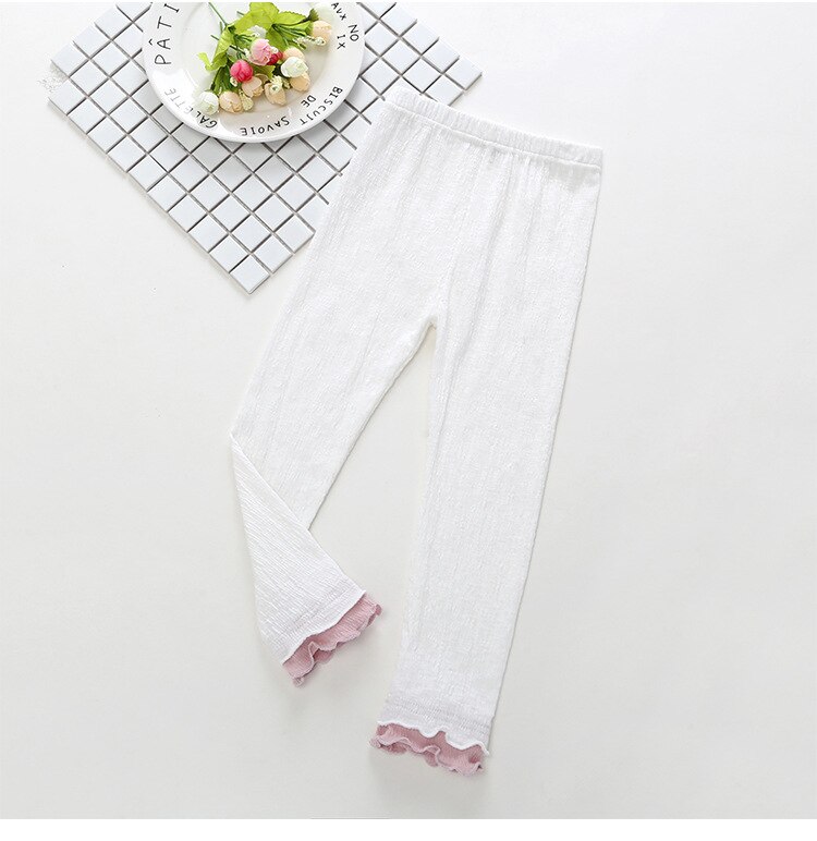 Pantalones y Leggings grises lisos para niñas, ropa hasta el tobillo de 1, 2, 3, 4, 5, 6, 7 y 8 años, OKL194006,: Blanco / 80