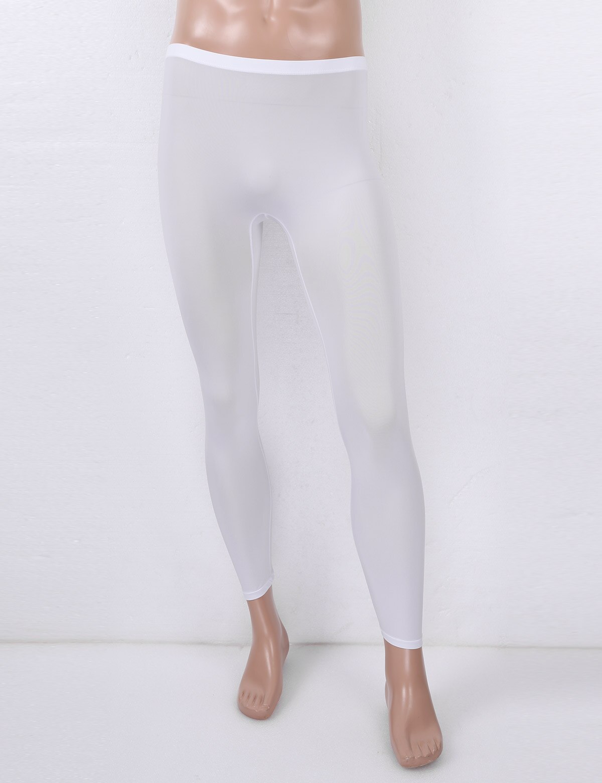 Pantalon de sport transparent et extensible pour hommes, Leggings, taille basse, ceinture élastique, entraînement athlétique, sous-vêtements de Fitness