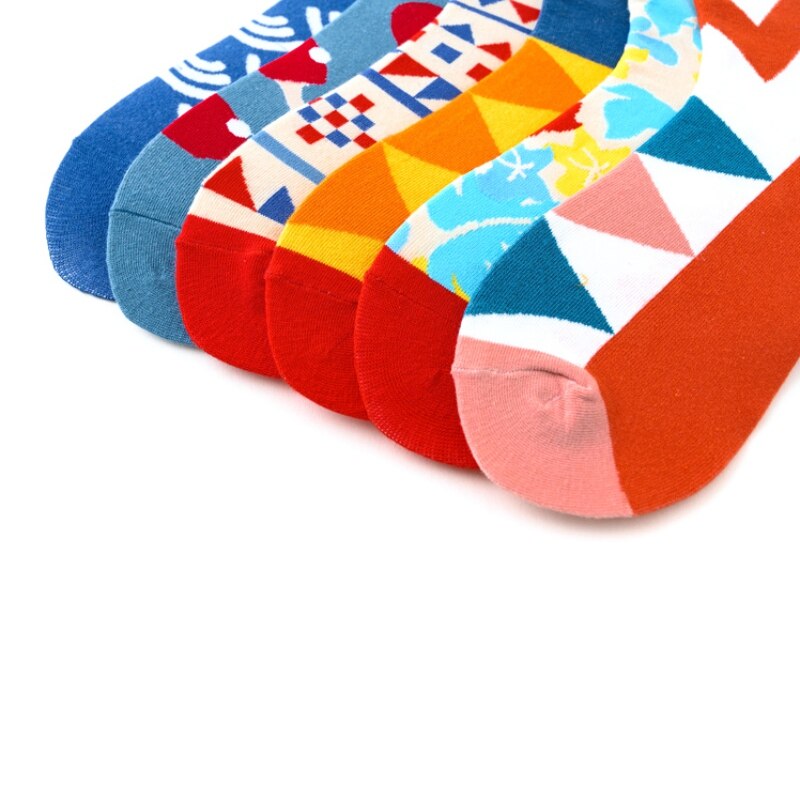 Kerstcadeau Kleurrijke Sokken Korte Grappige Katoenen Sokken Skate Harajuku Sokken Printing Warm Sok S