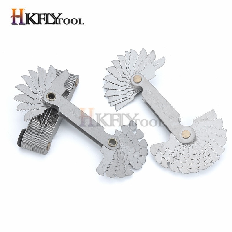 20 Blades Metal 60 and 55 Degree Screw Thread Gage Gauge Folding Measuring Tool Metric & Whitworth Pitch Measuring Tool