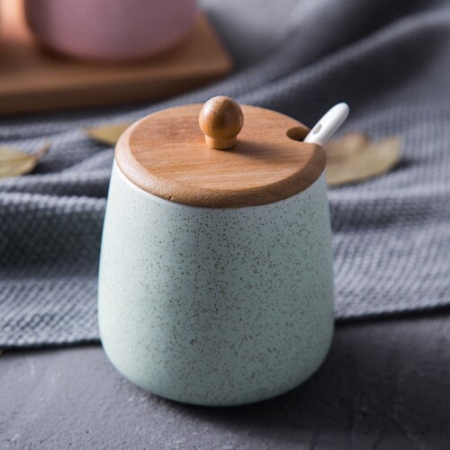 Keramikk kjøkken matbeholdere krydderkrukker saus grytesett salt pepper shakere kryddersprayer matlaging kjøkkenverktøy: Grønn