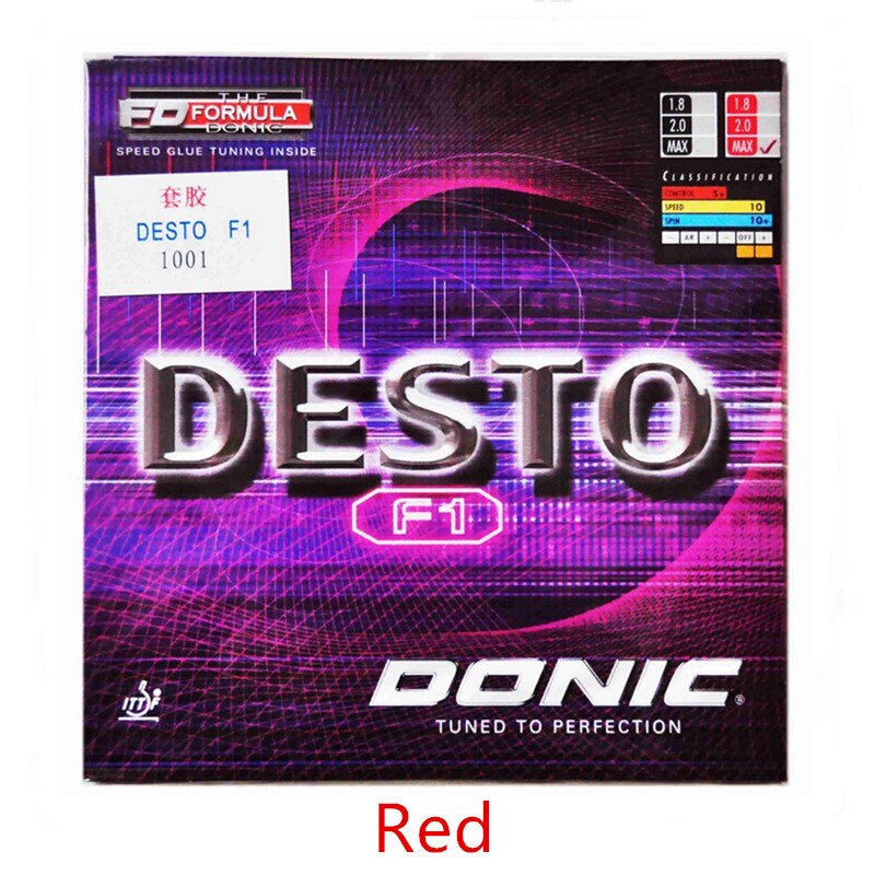 DONIC F1 DESTO Table Tennis Rubber original Quick Attack Pimples in with sponge ping pong tenis de mesa: Red