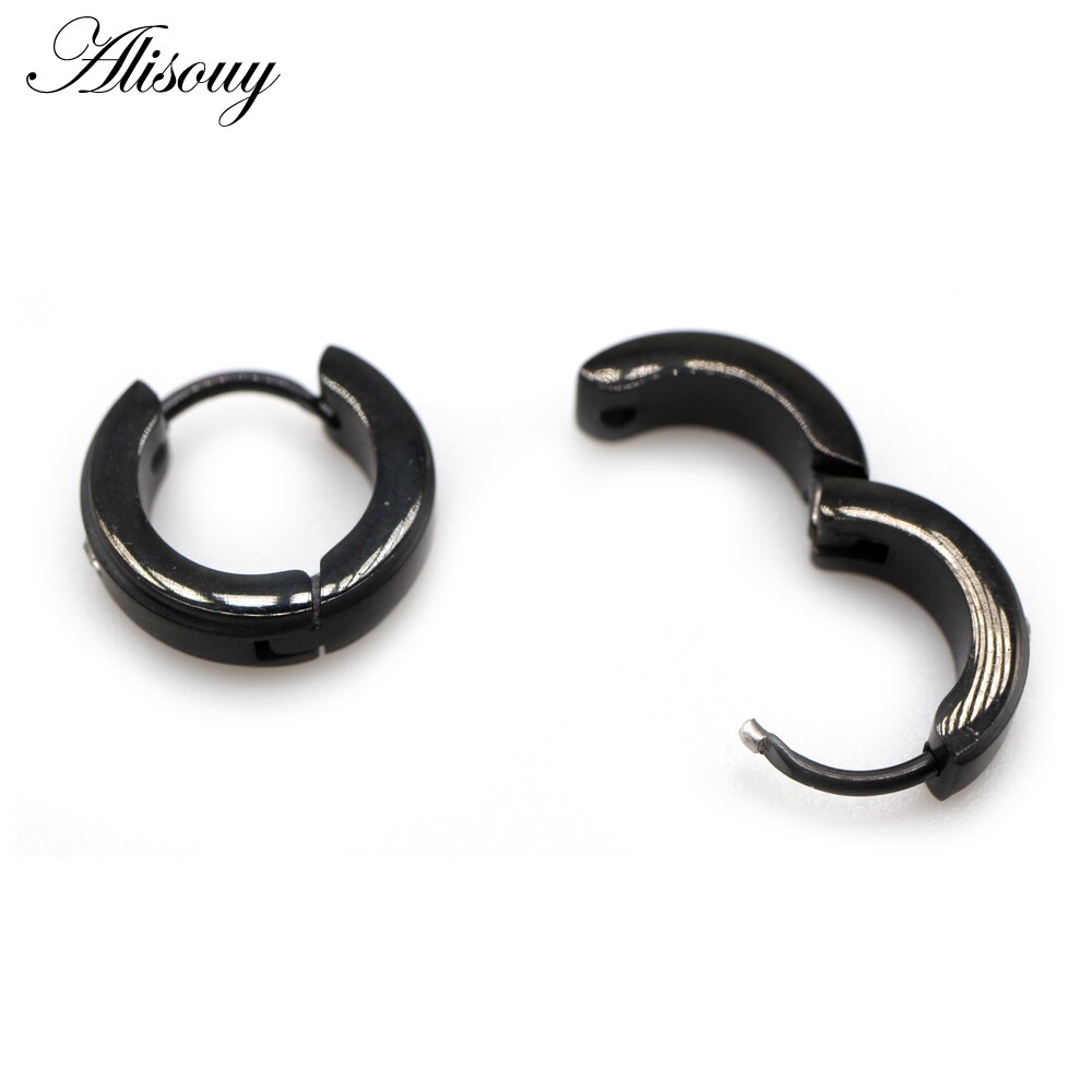 Alisouy 2 pz intarsio cristallo CZ zircone acciaio inossidabile donna uomo orecchio Clip polsino fibbia Huggies cerchio cerchio orecchini Piercing gioielli