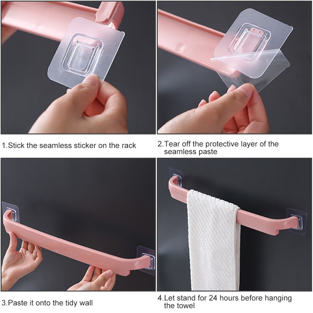 Toallero portátil montado en la pared, estante de toalla de baño, soporte de rollo, gancho colgante, organizador de baño, , 1 ud.