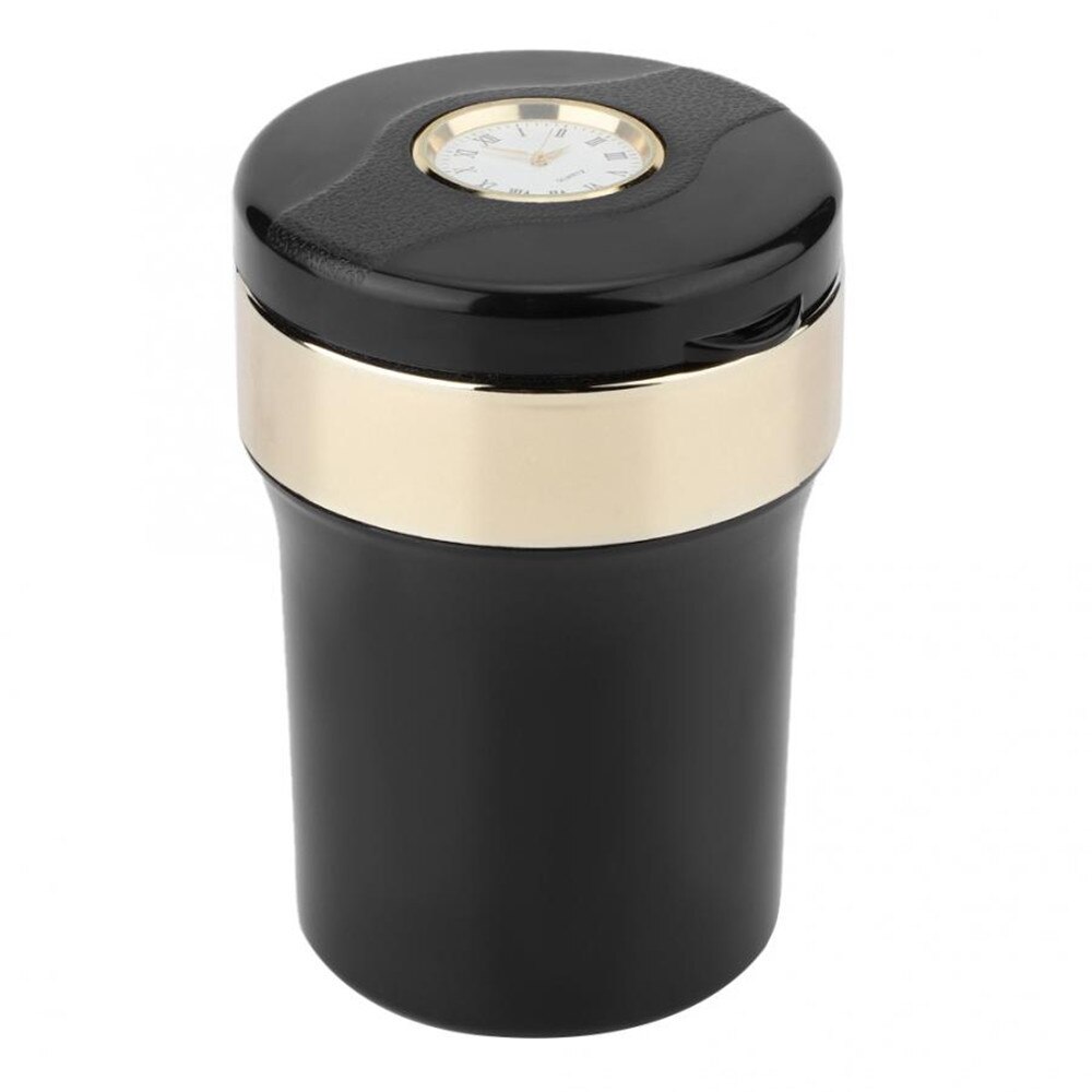 Universele Auto Asbak Auto LED Metalen Asbak multifunctionele Horloge Asbak met een klok blauwe LED verlichting Auto Accessoires