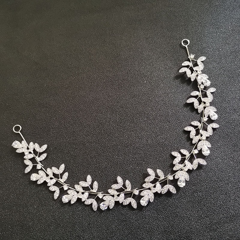 SLBRIDAL di Lusso Flessibile Pieno Zircone Cubico di Nozze Diadema Della fascia Da Sposa Damigelle D'onore corona CZ Accessori Dei Capelli Dei Monili Delle Donne