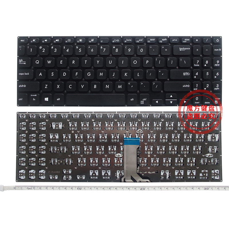 US/UK/RU Backlit Laptop keyboard for ASUS S530 S530U S530F S15 S530UA S530UN S5300 S5300F S5300FN S5300U S5300UN X530 X530M: US Black NO Backlit