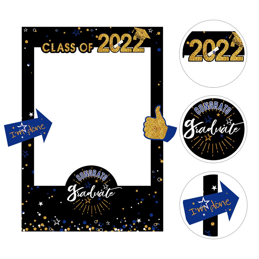 Graduation Photo Booth Frame Party Decorations Class of 2022 Grad Graduated Supplies Photo Booth