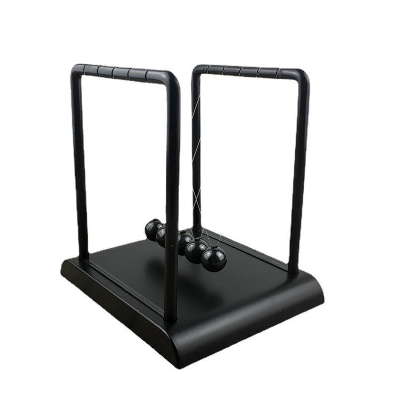 All Black Newton Pendulum Physical Model Chaotic Pendulum Newton's Cradle Office Desk Decoration Accessories Study Supplies