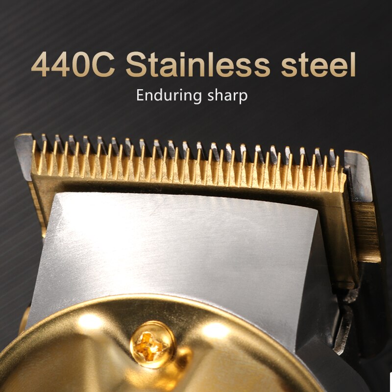 Kemei professionale tagliacapelli barbiere tagliacapelli elettrico senza fili oro tutto metallo tagliacapelli KM-1986
